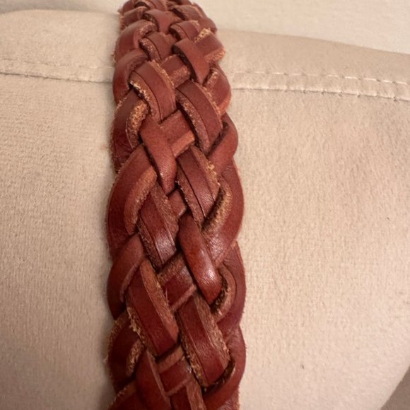 Vintage Ralph Lauren Brass Buckle Leather Braided Belt- Unisex main image 4